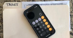 Calculator and tax folder